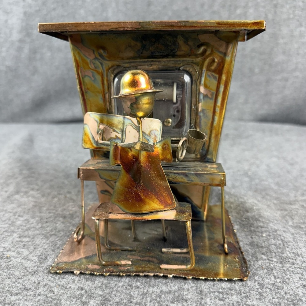 Vintage Berkeley Designs Metal Desk Writer Music Box Figurine Sculpture Office
